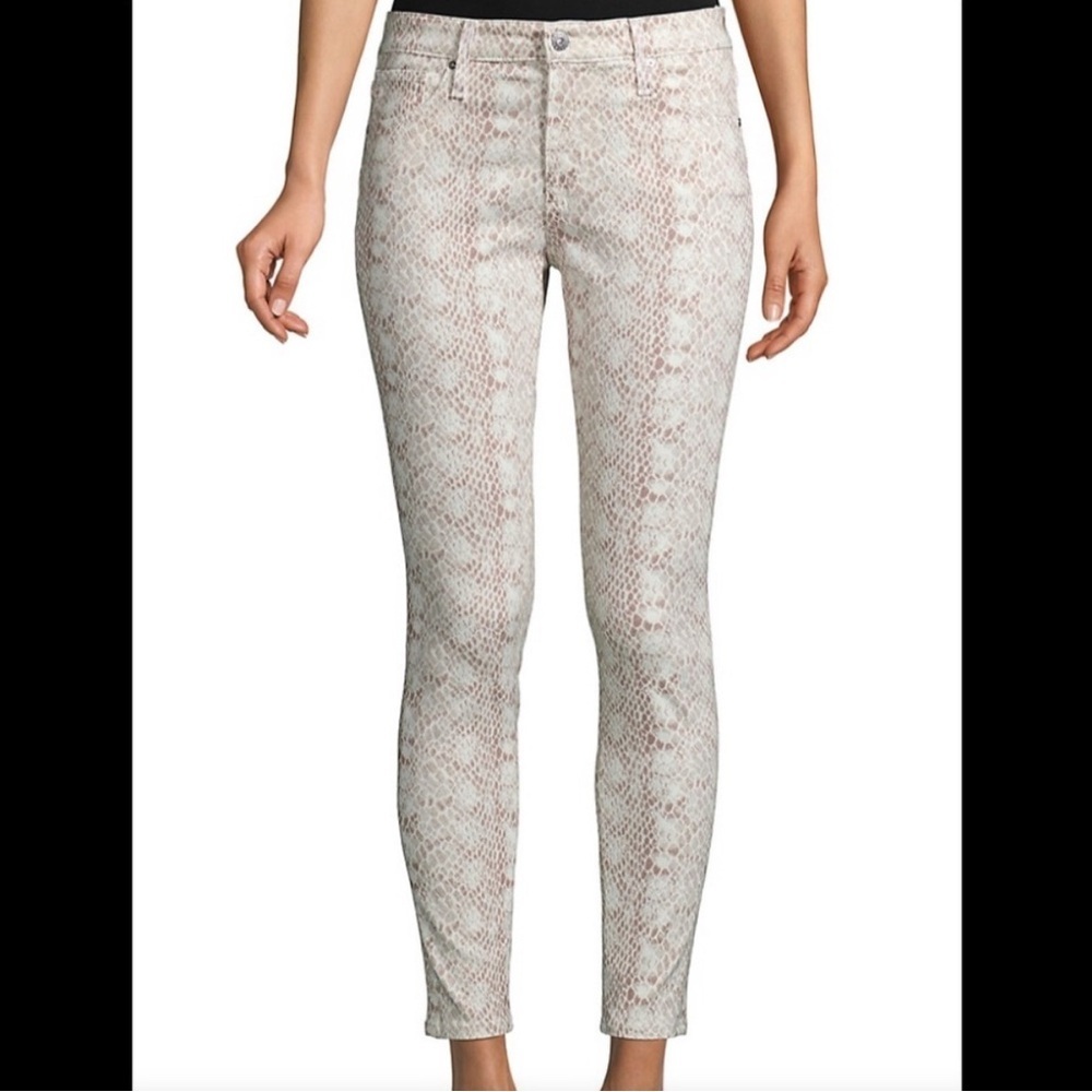 AG Adriano Goldschmied | The Farrah Skinny Ankle Jean in Snake Skin | Sz 27R